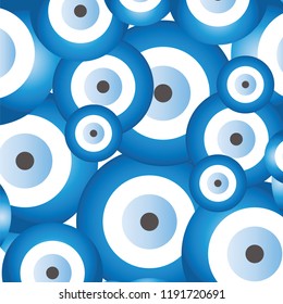 background texture with blue evil eyes vector - symbol of protection
