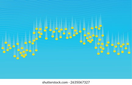 Background texture blue light drop. Lines shapes gradient blue glow. technology background template