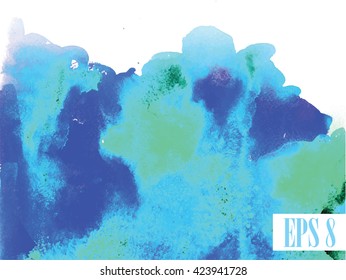 
Background texture of blue watercolor paint. Stylish background in grunge style .