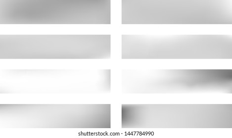 Background texture, blur. Net glass print set. Minimal colorific design. White neutral. Horizontal panoramic gradient kit. Trendy horizontal skinali plain gradient.