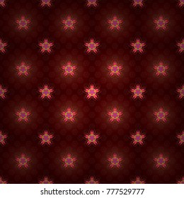 Background texture in brown, red and pink colors. Vector illustration. Endless floral abstract seamless pattern.