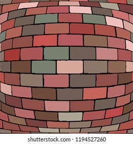 Background texture of bulging  brick wall