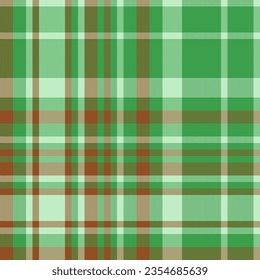 Background texture check of pattern plaid textile with a tartan seamless fabric vector in green and light colors.