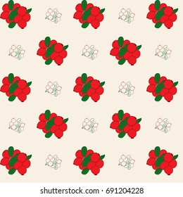 Background texture with cranberry on beige. Natural food.