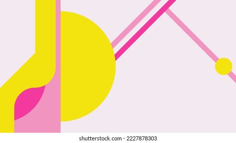Background texture with different geometric pattern for poster cover design. Vector banner template in pink color scheme
