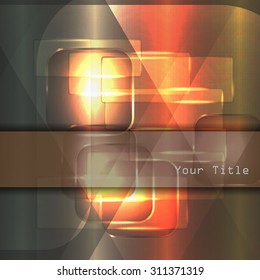 Background texture with glowing frames and splines for themes of science, computers and technology