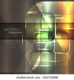 Background texture with glowing frames and splines for themes of science, computers and technology