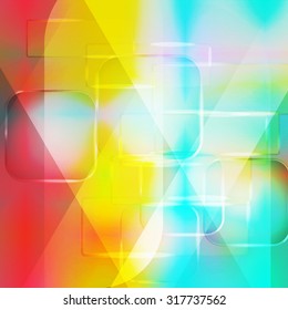 Background texture with glowing frames and splines for themes of science, computers and technology