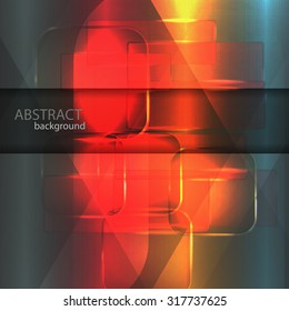 Background texture with glowing frames and splines for themes of science, computers and technology