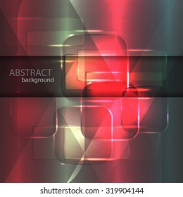 Background texture with glowing frames and splines for themes of science, computers and technology