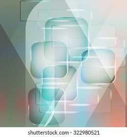 Background texture with glowing frames and splines for themes of science, computers and technology