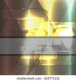 Background texture with glowing frames and splines for themes of science, computers and technology