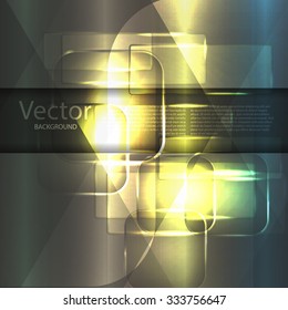 Background texture with glowing frames and splines for themes of science, computers and technology