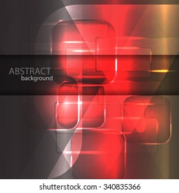 Background texture with glowing frames and splines for themes of science, computers and technology