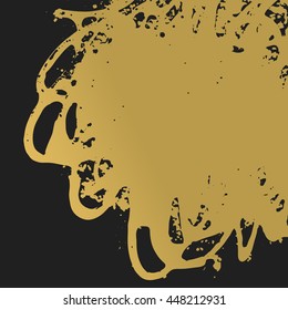 Background texture golden color. Background stains strokes. Artistic background for their creations. Vector