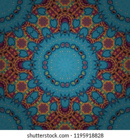 Background texture in gray, black and blue colors. Raster illustration. Endless floral abstract seamless pattern.