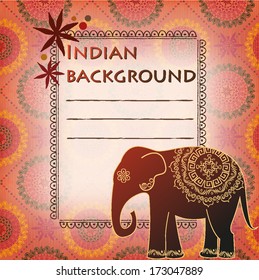 Background with texture and Indian elephant