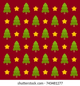 Background texture Merry Christmas and Happy New Year. Christmas tree and star on the red font