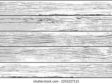 Background, texture of old wood. Horizontally located wooden boards. Highly realistic illustration