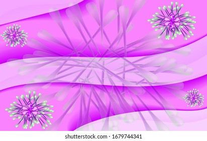 
background, texture, on a violet-lilac background green flowers big and small