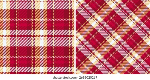 Background texture pattern of check seamless tartan with a fabric vector plaid textile. Set in christmas colours for stylish poncho outfits.
