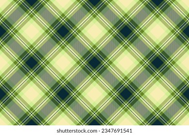 Background texture plaid of vector fabric check with a tartan textile pattern seamless in green and dark colors.