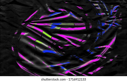 Hintergrund-Textur eines Polyethylens, transparenter, schwarzer Plastikfilm, transparenter, gestreckter Hintergrund.EPS10