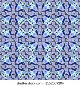 Background, texture with pop art effect. Technologic fabric tile card cover print badge. Geometric design template with neutral, blue and violet elements. Vector seamless pattern.