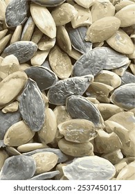 Background texture of pumpkin seeds. Mockup, wallpapers
