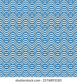 Background texture of several wavy lines in a row. Can be used seamlessly. For printing patterns, wallpaper, stickers, cards.