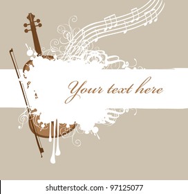 background with texture spray and music with violin and bow