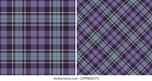 Background texture textile of fabric seamless pattern with a vector plaid check tartan. Set in dark colors. Latest fashion trends.