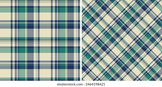 Textura de fondo textil de patrón de tartán sin costuras con una tela de Vector a cuadros engastada en colores fríos.