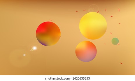 Background texture, unused. Common colorific illustration mesh. Breezy space fantasy. Gold colored. Planet and light background. Colorful universe new texture light.