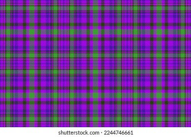 Background texture vector. Fabric check pattern. Textile seamless tartan plaid in violet and dark colors.