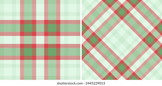 Background texture vector of fabric textile tartan with a check seamless plaid pattern set in summer colors.
