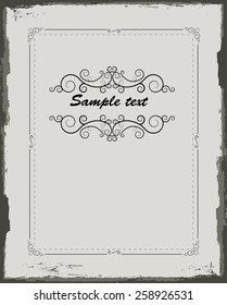 Background Texture . Vector Retro Frame with Scroll Elements .