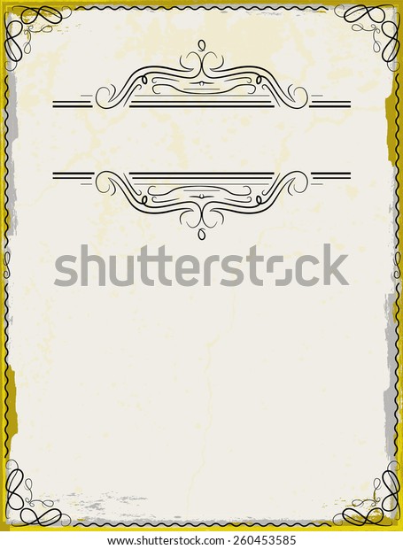 Background Texture . Vector Retro Frame with\
Scroll Elements .\
Vintage