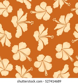 Background texture, wallpaper, floral theme. Abstract ethnic vector seamless pattern. Tribal art boho print, vintage beige and orange flower background.