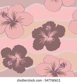 Background texture, wallpaper, floral theme. Abstract ethnic vector. Tribal art boho print, vintage pink and neutral flower background.