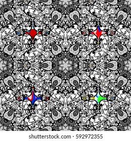 Background texture, wallpaper, floral theme in colors. Abstract ethnic vector seamless pattern. Tribal art boho print, vintage flower background.