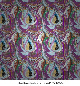 Background texture, wallpaper, floral theme. Abstract ethnic vector seamless pattern. 