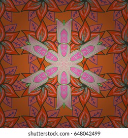 Background texture, wallpaper, floral theme. Abstract ethnic vector seamless pattern. Tribal art boho print, vintage flower background.