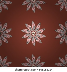 Background texture, wallpaper, floral theme in blue colors. Abstract ethnic vector seamless pattern. Tribal art boho print, vintage flower background.