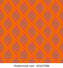 Background texture, wallpaper, floral theme in colors. Abstract ethnic vector seamless pattern. Tribal art boho print, vintage flower background.