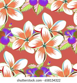 Background texture, wallpaper, floral theme. Abstract ethnic vector seamless pattern. Tribal art boho print, vintage flower background.
