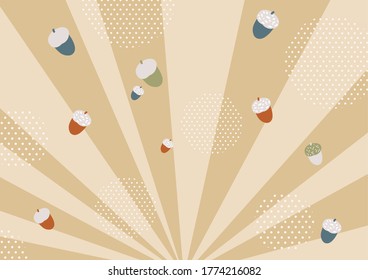 It is a background that spreads radially in the image of autumn. Vector image.
