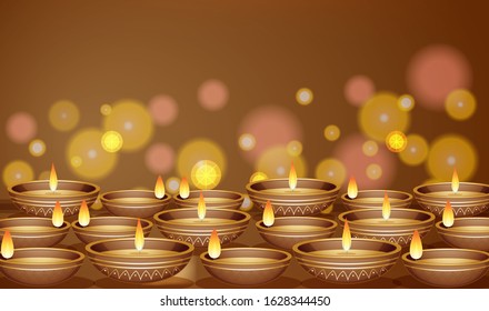 Background theme with candle lights illustration