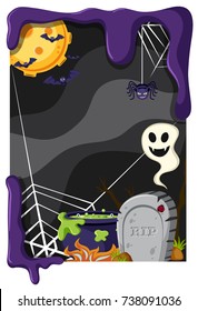 Tema de fondo con ilustración nocturna de halloween
