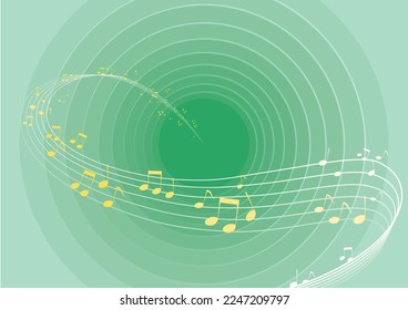 Ola musical del tema de fondo. Notas musicales